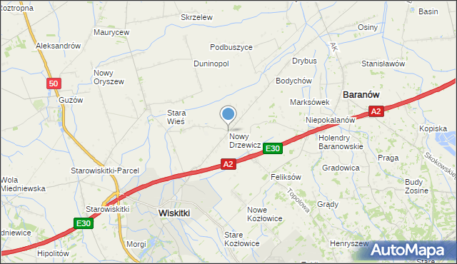 mapa Nowy Drzewicz, Nowy Drzewicz na mapie Targeo